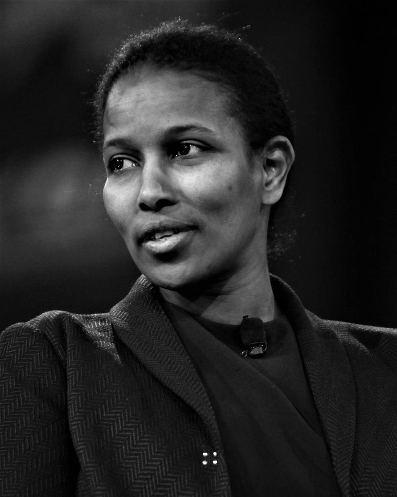 black and white Picture of Ayaan Hirsi Ali 